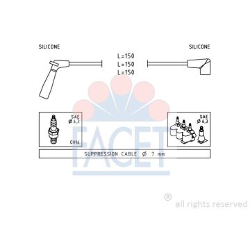 Facet 47007 Ignition cable kit Chevrolet / Daewoo