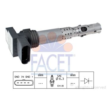 Facet 9.6331 Ignition coil Seat / Skoda / Volkswagen