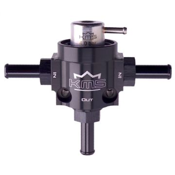 KMS Fuel pressure regulator 3-way with MAP-comp. 4,0 bar 10mm hose fitting