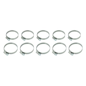 Pack of 10 hose clamps - stainless steel