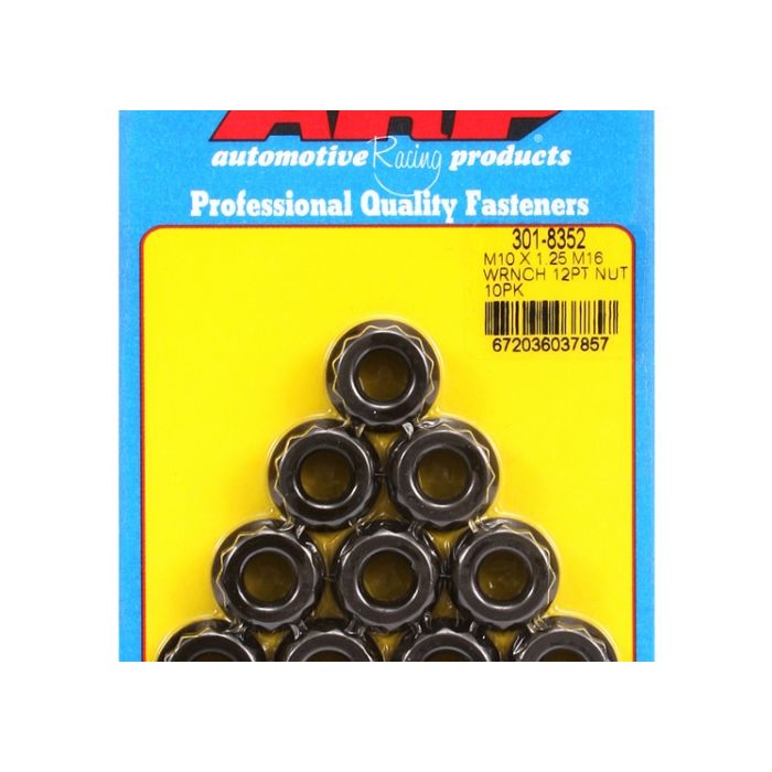 ARP M10x1.25 M16 Socket 12pt. Nut Kit (10 Pc.) ARP-301-8352 main product photo