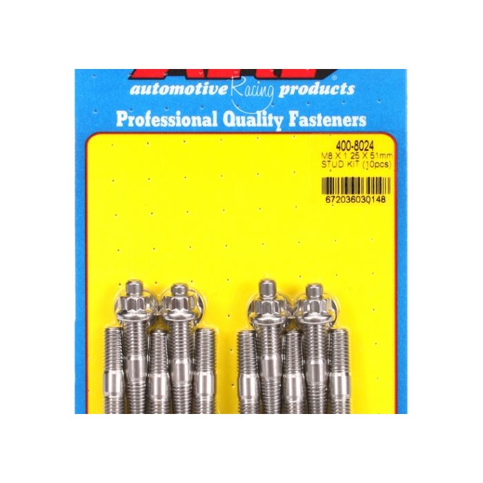 M8 X 1.25 X 51mm broached stud kit - 10pcs ARP-400-8024 main product photo