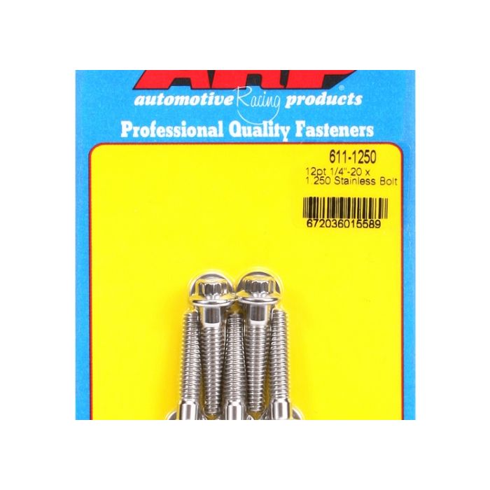 "1/4""-20 x 1.250 12pt SS bolts" (5pcs) ARP-611-1250 main product photo