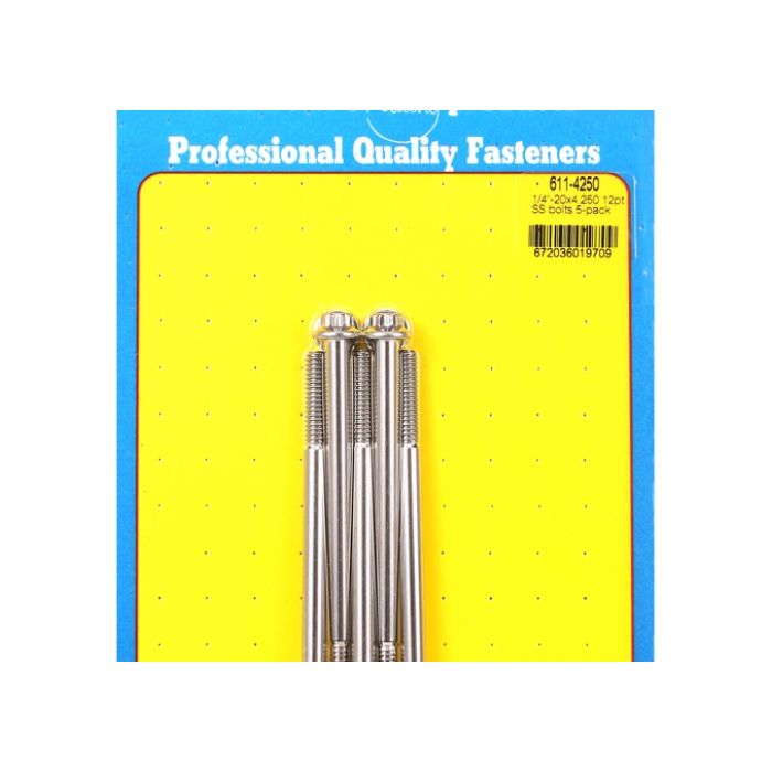 "1/4""-20 x 4.250 12pt SS bolts" (5pcs) ARP-611-4250 main product photo