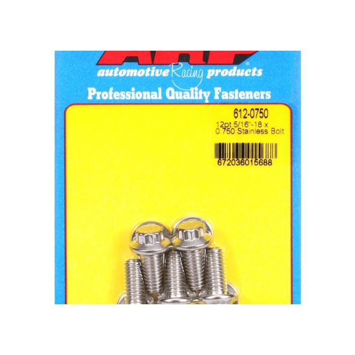 "5/16""-18 x 0.750 12pt SS bolts" (5pcs) ARP-612-0750 main product photo