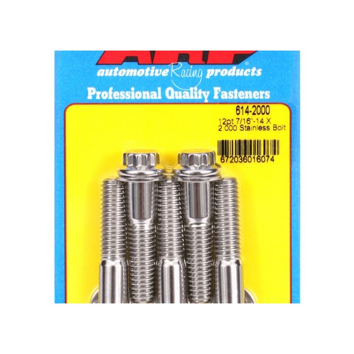 "7/16""-14 X 2.000 12pt 1/2 wrenching SS bolts" (5pcs) ARP-614-2000 main product photo