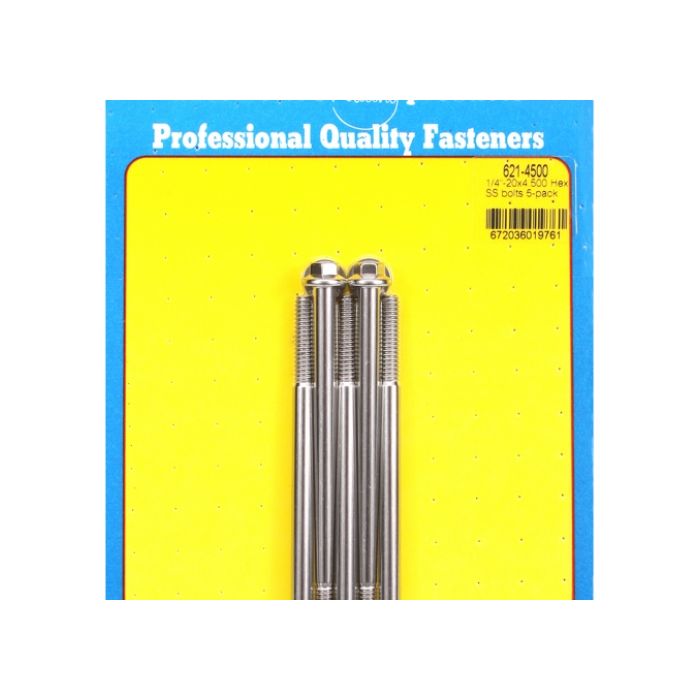 "1/4""-20 x 4.500 hex SS bolts" (5pcs) ARP-621-4500 main product photo