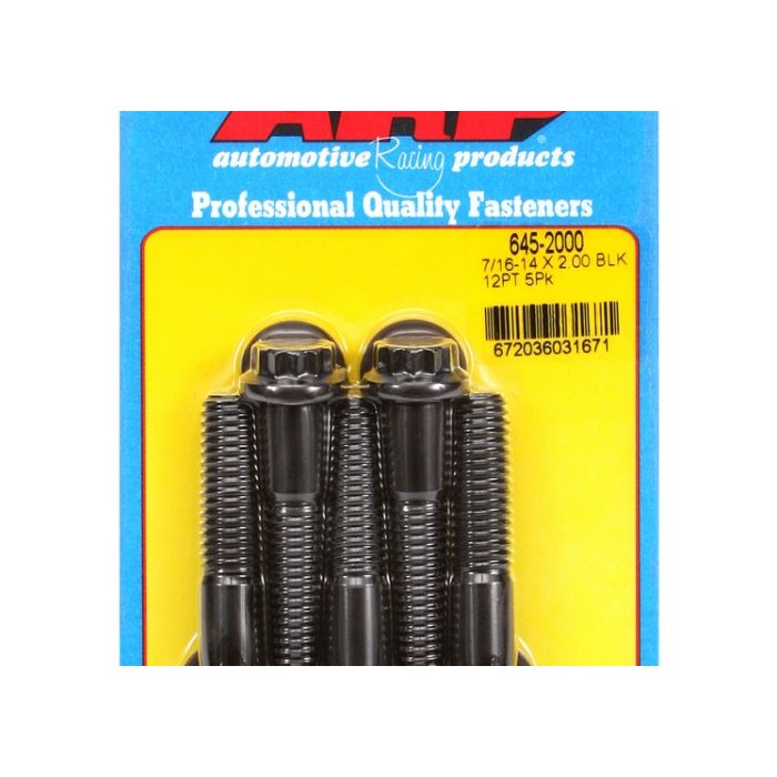 "7/16""-14 X 2.000 12pt 1/2 wrenching black oxide bolts"5pcs ARP-645-2000 main product photo