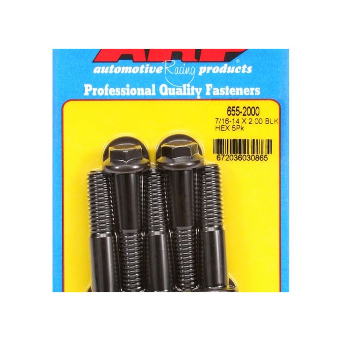 "7/16""-14 X 2.000 hex 1/2 wrenching black oxide bolts" 5pcs ARP-655-2000 main product photo
