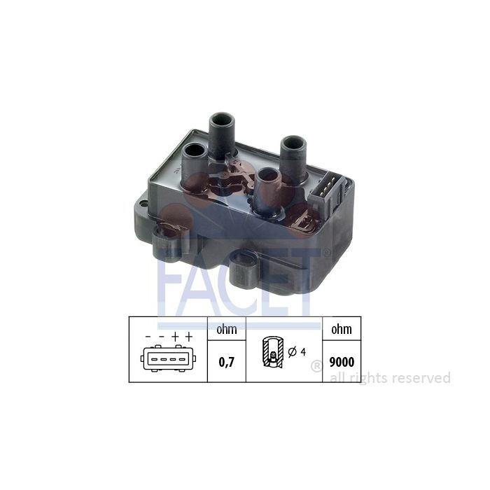 Facet 9.6265Ignition coil Renault main product photo