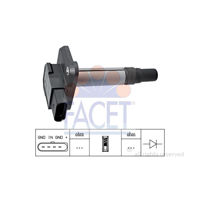 Facet 9.6345 Ignition coil Audi / Seat / Volkswagen main product photo