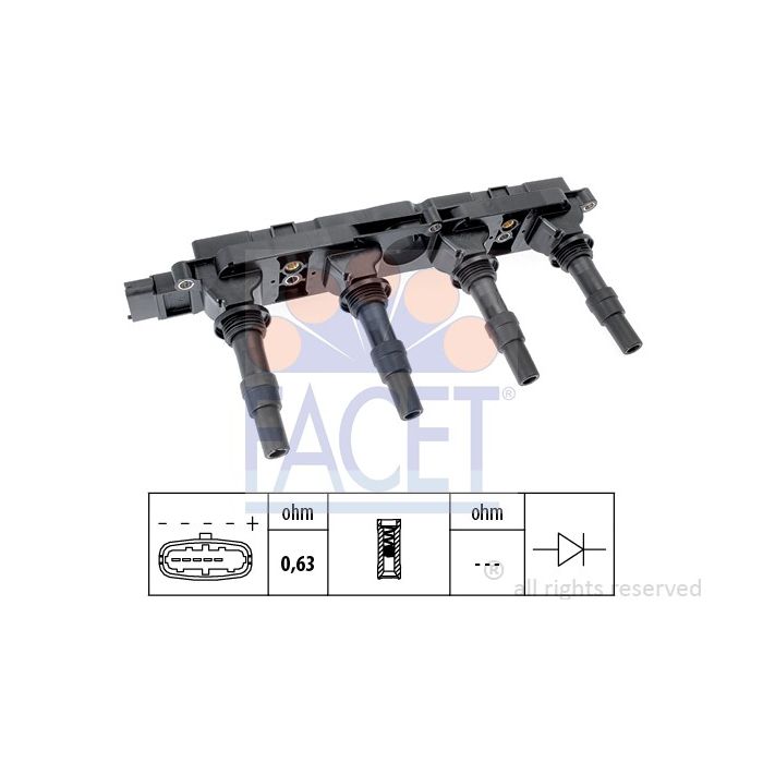 Facet 9.6408 Ignition coil Opel / Saab / Vauxhall main product photo