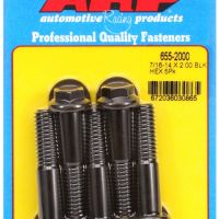 "7/16""-14 X 2.000 hex 1/2 wrenching black oxide bolts" 5pcs ARP-655-2000